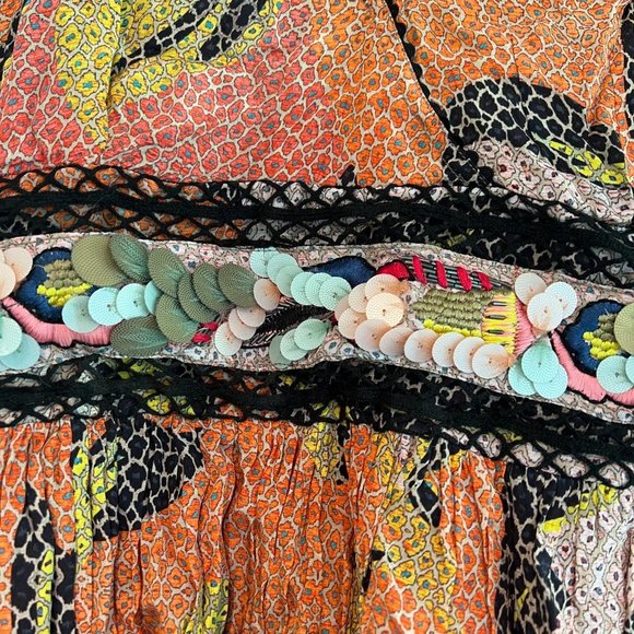 Bhanuni Jyoti Embellished V Neck Peplum Tank Top NWT Size 10 JB - Picture 2 of 6